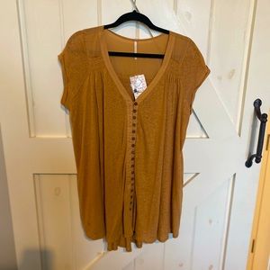 Free People Highland Tee - Tan, Size S